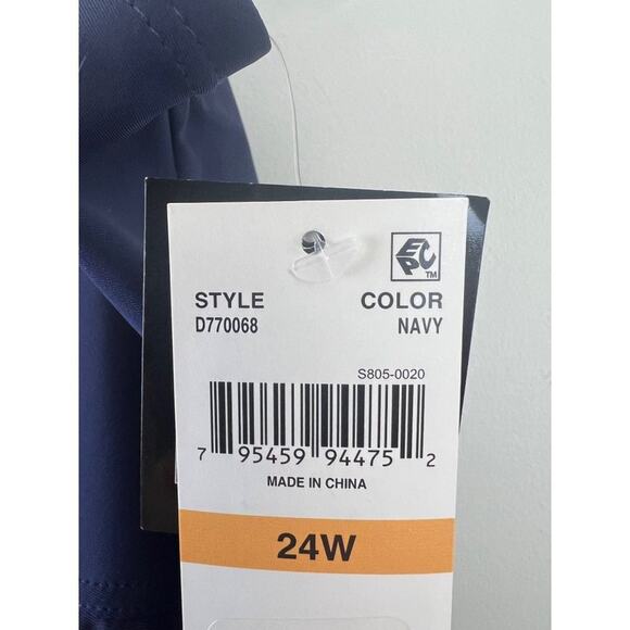 Island Escape Woman Navy Blue Plus Size Tummy Control Swim Skirt 24W - Picture 8 of 9